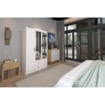 Ντουλάπα ρούχων Lavinia άσπρη μελαμίνη 105x50x186cm ed14374 - Image 5