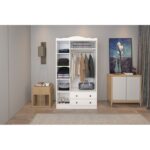 Ντουλάπα ρούχων Lavinia άσπρη μελαμίνη 105x50x186cm ed14374 - Image 4