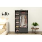 Ντουλάπα ρούχων Lavinia ανθρακί μελαμίνη 105x50x186cm ed14376 - Image 4