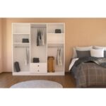 Ντουλάπα Royal άσπρο μελαμίνη 180x43x180εκ ed14377 - Image 4