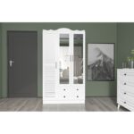 Ντουλάπα Nil άσπρο μελαμίνη 105x50x186εκ ed14388