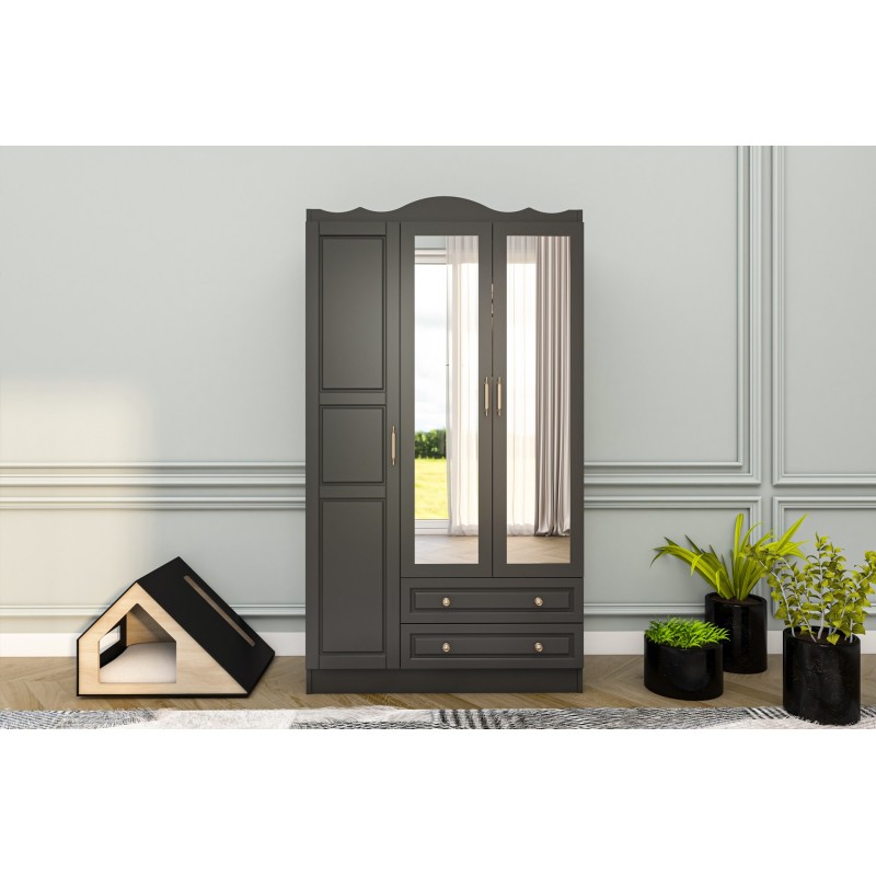 14395_0-800x800 Ντουλάπα Bahar ανθρακί μελαμίνη 105x50x186εκ ed14395 - Image 1