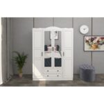 Ντουλάπα Bahar άσπρο μελαμίνη 140x50x186εκ ed14396