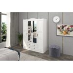 Ντουλάπα Bahar άσπρο μελαμίνη 140x50x186εκ ed14396 - Image 5