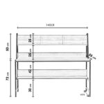 Γραφείo Mentre καρυδί χρώμα μελαμίνη μέταλλο 140x60x122cm ed1439 - Image 5