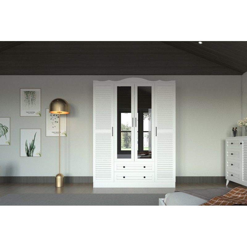 14407_0-800x800 Ντουλάπα Nil άσπρο μελαμίνη 140x50x186εκ ed14407 - Image 1