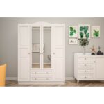 Ντουλάπα Tango άσπρο μελαμίνη 140x50x186εκ ed14411