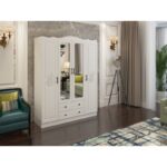 Ντουλάπα Keta άσπρο μελαμίνη 140x50x186εκ ed14412 - Image 5