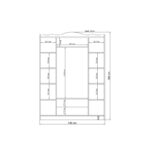 Ντουλάπα Keta άσπρο μελαμίνη 140x50x186εκ ed14412 - Image 2