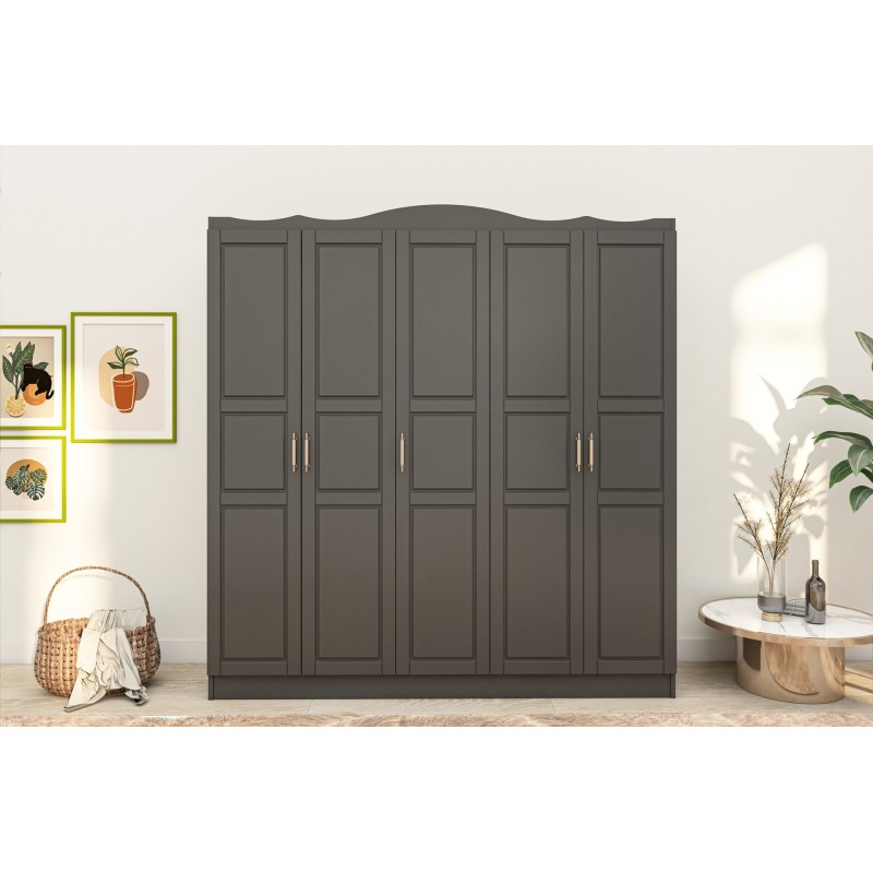 14417_0-800x800 Ντουλάπα Bahar ανθρακί μελαμίνη 175x50x188εκ ed14417 - Image 1