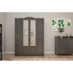 Ντουλάπα Tango ανθρακί μελαμίνη 140x50x186εκ ed14418