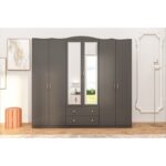 Ντουλάπα Lavinia ανθρακί μελαμίνη 210x50x186εκ ed14419