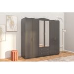 Ντουλάπα Lavinia ανθρακί μελαμίνη 210x50x186εκ ed14419 - Image 5