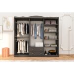 Ντουλάπα Lavinia ανθρακί μελαμίνη 210x50x186εκ ed14419 - Image 4