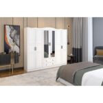 Ντουλάπα Bahar άσπρο μελαμίνη 210x50x186εκ ed14421