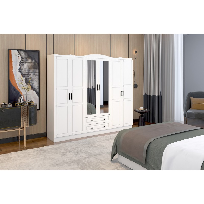 14421_0-800x800 Ντουλάπα Bahar άσπρο μελαμίνη 210x50x186εκ ed14421 - Image 1