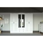 Ντουλάπα Nil άσπρο μελαμίνη 210x50x186εκ ed14431