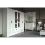 Ντουλάπα Nil άσπρο μελαμίνη 210x50x186εκ ed14431 - Image 5