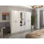 Ντουλάπα Yeta άσπρο μελαμίνη 210x50x186εκ ed14434 - Image 5