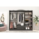 Ντουλάπα Bahar ανθρακί μελαμινή 210x50x186εκ ed14437 - Image 4