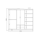 Ντουλάπα Bahar ανθρακί μελαμινή 210x50x186εκ ed14437 - Image 2