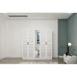 Ντουλάπα Nil άσπρο μελαμίνη 215x58x210εκ ed14438