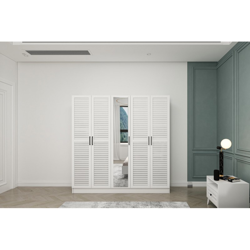 14438_0-800x800 Ντουλάπα Nil άσπρο μελαμίνη 215x58x210εκ ed14438 - Image 1