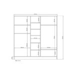 Ντουλάπα Nil άσπρο μελαμίνη 215x58x210εκ ed14438 - Image 2