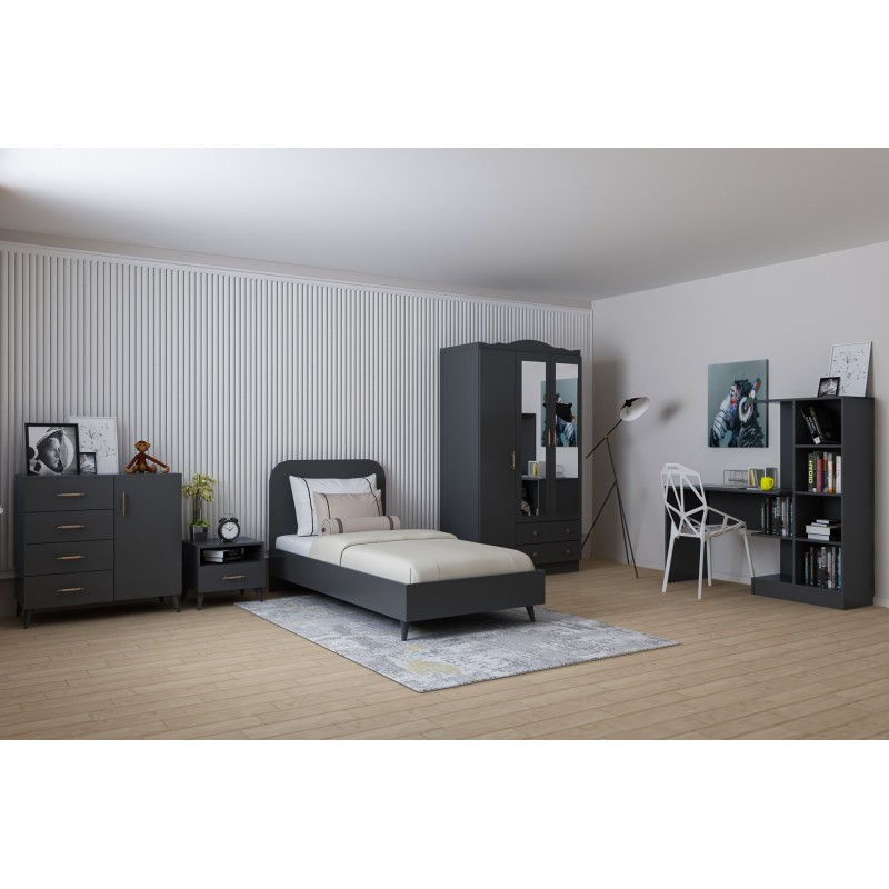 14446_0-800x800 Σετ νεανικού δωματίου Lavinia ανθρακί μελαμίνη ed14446 - Image 1