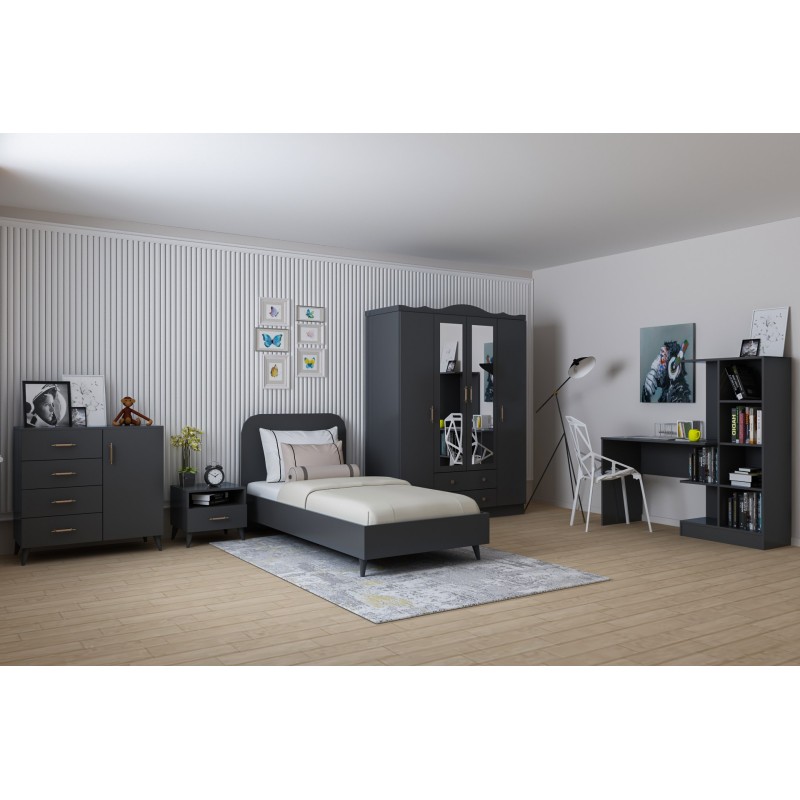 14450_0-800x800 Σετ νεανικού δωματίου Lavinia ανθρακί μελαμίνη ed14450 - Image 1