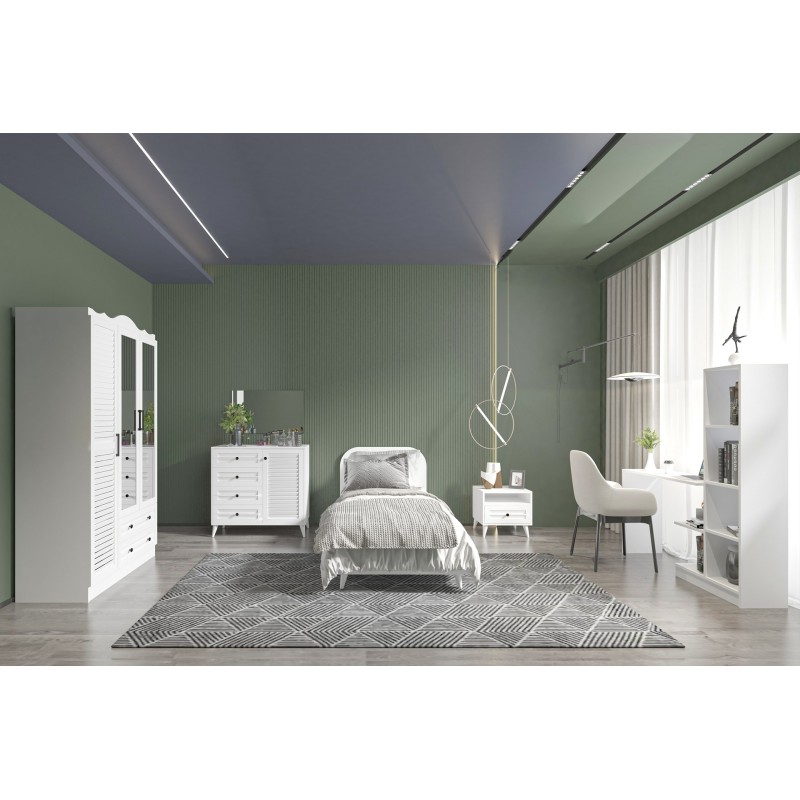 14451_0-800x800 Σετ νεανικού δωματίου Nil άσπρο μελαμίνη ed14451 - Image 1