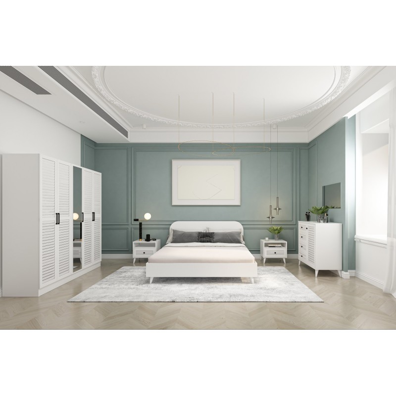 14461_0-800x800 Σετ κρεβατοκάμαρας Nil άσπρο μελαμίνη ed14461 - Image 1