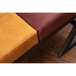 Σκαμπώ Benve 92x44x46cm μέταλλο ύφασμα μουσταρδί κεραμιδί ed14463 - Image 2