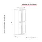 Ντουλάπα δίφυλλη Ravenna άσπρη χρυσή μελαμίνη 70x47 2x194cm ed1446 - Image 2