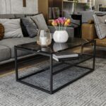 Τραπεζάκι σαλονιού VERA μαύρο χρώμα μελαμίνη 95x55x43cm ed1461