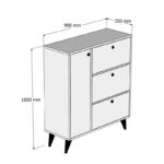 Έπιπλο εισόδου ντουλάπι Bella oak μελαμίνη 90x35x105cm ed1464 - Image 2