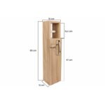 Ντουλάπι μπάνιου Star oak μελαμίνη 15x12x65cm ed1465 - Image 2