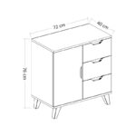 Συρταριέρα Valencia άσπρη μελαμίνη 72x40x76cm ed14660 - Image 2