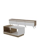 Σετ επίπλων σαλονιού Amsterdam μελαμίνη άσπρη sapphire oak 180x35x42cm ed14661 - Image 5