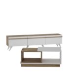 Σετ επίπλων σαλονιού Amsterdam μελαμίνη άσπρη sapphire oak 180x35x42cm ed14661 - Image 4