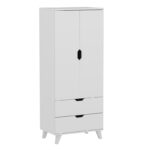 Ντουλάπα Valencia άσπρη μελαμίνη 72x47x176cm ed14665 - Image 5