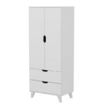 Ντουλάπα Valencia άσπρη μελαμίνη 72x47x176cm ed14665 - Image 4