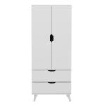 Ντουλάπα Valencia άσπρη μελαμίνη 72x47x176cm ed14665 - Image 3