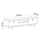 Σετ επίπλων σαλονιού Bigio μελαμίνη ανθρακί 180x35x48cm ed14669 - Image 2