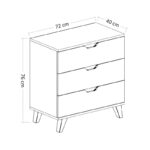 Σετ Έπιπλα Υπνοδωματίου Valencia άσπρο χρώμα μελαμίνη 72x47x176cm ed14672 - Image 4