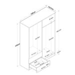 Ντουλάπα Balis άσπρη καρυδί μελαμίνη 120x42 5x170cm ed1467 - Image 2