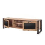 Έπιπλο τηλεόρασης Arcas Norma atlantic Pine μαύρο μελαμίνη 180x45x50cm ed146 - Image 3