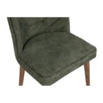 Σετ καρέκλες Dallas 4 τεμάχια μέταλλο βελούδο καρυδί σκούρο πράσινο 50x49x90cm ed1477 - Image 3