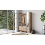 Έπιπλο εισόδου Fare atlantic pine μελαμίνη μεταλλικός σκελετός 90x34x180εκ ed1482 - Image 5