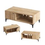 Τραπέζι σαλονιού Rigo δρυς μελαμίνη 100x50x47εκ ed1488 - Image 3